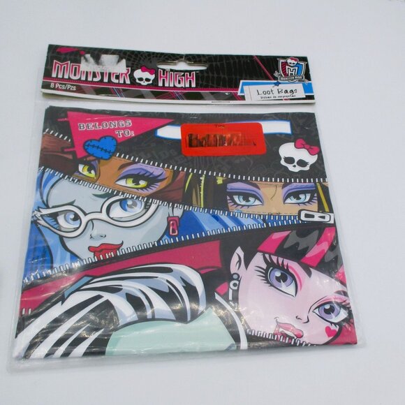 Monster High Loot Bags Halloween Birthday4  Packs 8 each 32 Total Vibrant Design - Picture 3 of 3